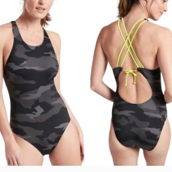 ATHLETA Freestyle Camo One-piece Swimsuit Sz-42/XL